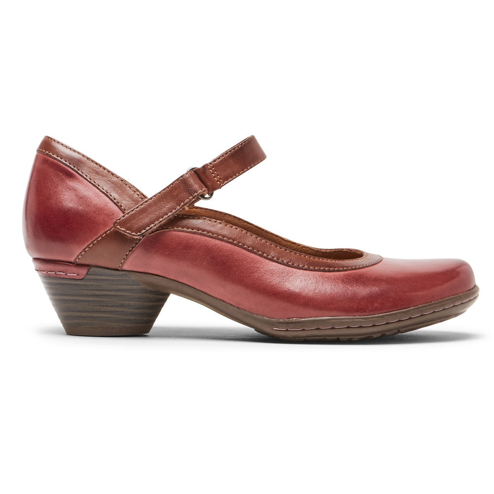 Rockport Singapore Womens Flats - Cobb Hill Laurel Mary Jane Red - IL7840623